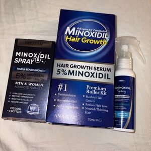 Minoxidil 5% Hair Growth Serum and Spray Bundle